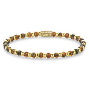 REBEL & ROSE REBEL & ROSE Armband | Mix Glass Rocks Tiger | 4 mm