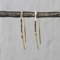 JEH JEWELS JEH JEWELS Oorbellen | Oorhanger lang Goldfilled hamerslag