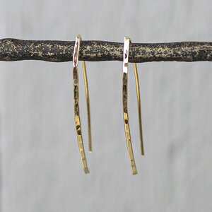 JEH JEWELS JEH JEWELS Oorbellen | Oorhanger lang Goldfilled hamerslag