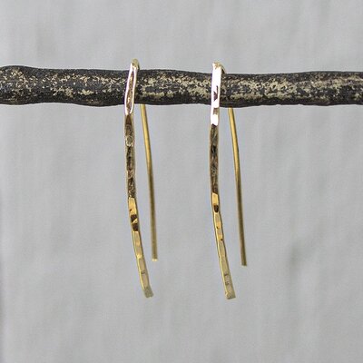 JEH JEWELS JEH JEWELS Oorbellen | Oorhanger lang Goldfilled hamerslag | 20356