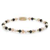 REBEL & ROSE REBEL & ROSE Armband | Black Glam Rocks Party | 4 mm | RR-40154-G