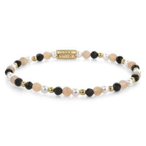 REBEL & ROSE REBEL & ROSE Armband | Black Glam Rocks Party | 4 mm