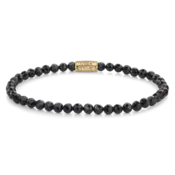 REBEL & ROSE REBEL & ROSE Armband | Black Glam Rocks | 4 mm | RR-40153-G