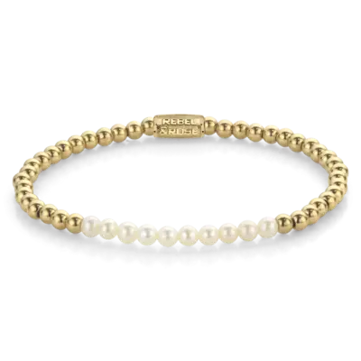 REBEL & ROSE REBEL & ROSE Armband | Pearl Gem meets Yellow | 4 mm | RR-40127-G