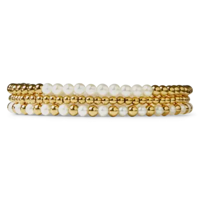 REBEL & ROSE REBEL & ROSE Armband | Pearl Gem meets Yellow | 4 mm | RR-40127-G