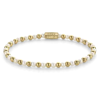 REBEL & ROSE REBEL & ROSE Armband | Mix Pearl Gem | 4 mm | RR-40126-G