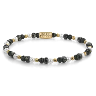 REBEL & ROSE REBEL & ROSE Armband | Green Glam Rocks Party | 4 mm | RR-40158-G