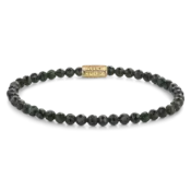 REBEL & ROSE REBEL & ROSE Armband | Green Glam Rocks | 4 mm | RR-40157-G