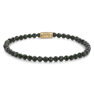 REBEL & ROSE REBEL & ROSE Armband | Green Glam Rocks | 4 mm | RR-40157-G