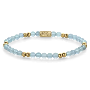REBEL & ROSE REBEL & ROSE Armband | Blue Sky | Aquamarijn | 4 mm