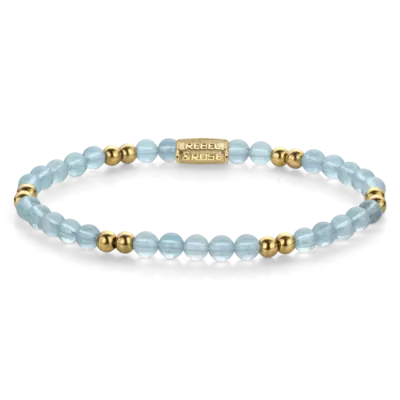 REBEL & ROSE REBEL & ROSE Armband | Blue Sky | Aquamarijn | 4 mm | RR-40138-G