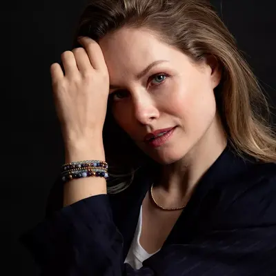 REBEL & ROSE REBEL & ROSE Armband | Blue Sky meets Yellow | 4 mm | RR-40137-G