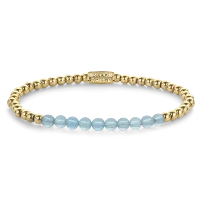 REBEL & ROSE REBEL & ROSE Armband | Blue Sky meets Yellow | 4 mm | RR-40137-G