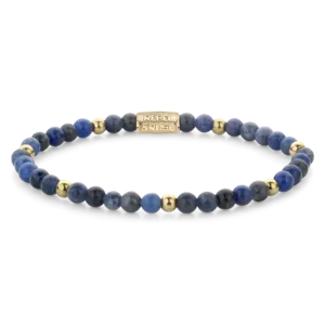 REBEL & ROSE REBEL & ROSE Armband | Midnight Blue | Goudkleurig ion-plated | 4 mm