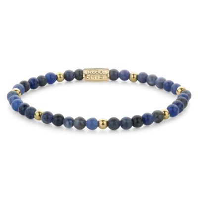 REBEL & ROSE REBEL & ROSE Armband | Midnight Blue | Goudkleurig ion-plated | 4 mm | RR-40129-G