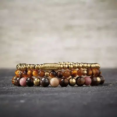 REBEL & ROSE REBEL & ROSE Armband | Tiger Lily | Goudkleurig ion-plated | 4 mm | RR-40045-G