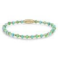 REBEL & ROSE REBEL & ROSE Armband | Blue Green Adventure | Goudkleurig ion-plated | 4 mm