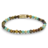 REBEL & ROSE REBEL & ROSE Armband | Mix Tiger Turquoise | Goudkleurig ion-plated | 4 mm | RR-40063-G