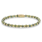 REBEL & ROSE REBEL & ROSE Armband | Mix Glass Rocks Secret Garden Gold | 4 mm | RR-40145-G