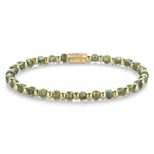REBEL & ROSE REBEL & ROSE Armband | Mix Glass Rocks Secret Garden Gold | 4 mm