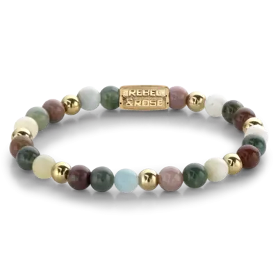 REBEL & ROSE REBEL & ROSE Armband | Spring Shine | Goudkleurig ion-plated | 6 mm | RR-60077-G