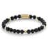 REBEL & ROSE REBEL & ROSE Armband | Matt Black Madonna | Goudkleurig ion-plated | 6 mm  | RR-60078-G