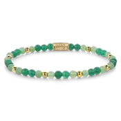REBEL & ROSE REBEL & ROSE Armband | Green Morning Vibes | Goudkleurig ion-plated | 4 mm  | RR-40122-G