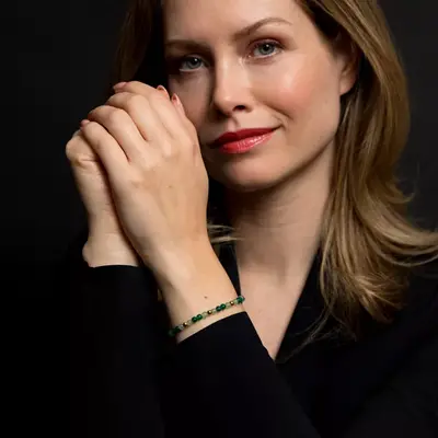 REBEL & ROSE REBEL & ROSE Armband | Green Morning Vibes | Goudkleurig ion-plated | 4 mm  | RR-40122-G