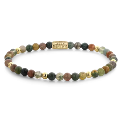 REBEL & ROSE REBEL & ROSE Armband | Indian Summer| Goudkleurig ion-plated | 4 mm | RR-40046-G