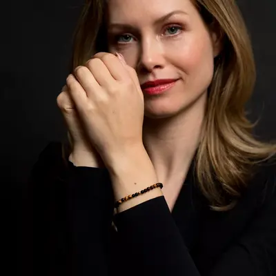 REBEL & ROSE REBEL & ROSE Armband | Mix Tiger Black | Goudkleurig  | 4 mm  | RR-40133-G