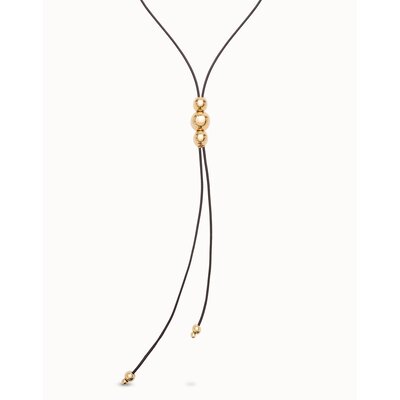 UNOde50 UNOde50  Ketting | SER INTREPIDA | LANGE KETTING | VERGULD | LEER | COL1998MARORO