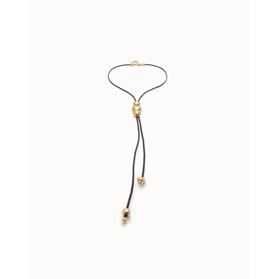 UNOde50 UNOde50  Ketting | SER INTREPIDA | LANGE KETTING | VERGULD | LEER | COL1998MARORO