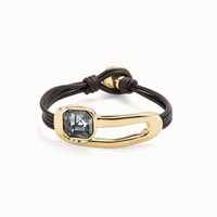 UNOde50 UNOde50 Armband | SER EXPRESIVA | VERGULD | LEER | ZWART KRISTAL | SS25