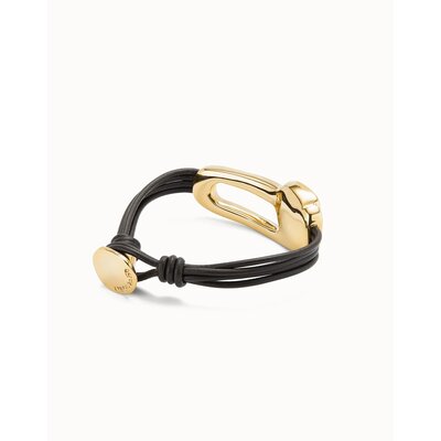 UNOde50 UNOde50 Armband | SER EXPRESIVA | VERGULD | LEER | ZWART KRISTAL | PUL2513NGRORO
