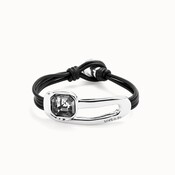 UNOde50 UNOde50 Armband | SER EXPRESIVA | LEER | ZWART KRISTAL | PUL2513NGRMTL
