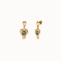 UNOde50 UNOde50 Oorbellen | SER EXPRESIVA | VERGULD | HART ZWART KRISTAL  | SS25