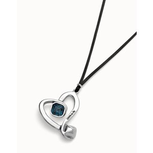 UNOde50 UNOde50  Ketting | SER EXPRESIVA |  HART MET BLAUW KRISTAL | SS25