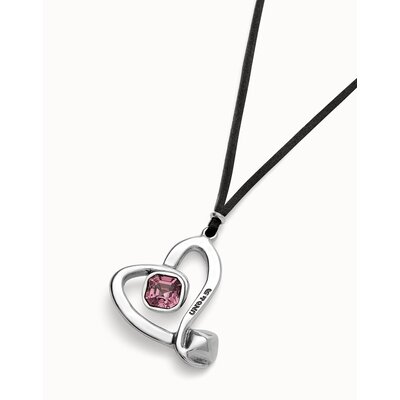 UNOde50 UNOde50  Ketting | SER EXPRESIVA | HART MET ROZE KRISTAL | COL2012RSAMTL
