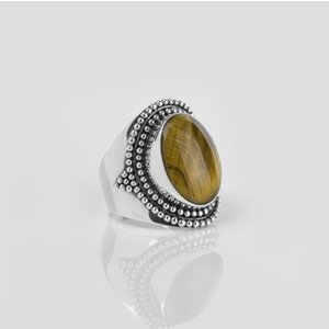 YMALA YMALA Ring | 925 Zilver | TIJGEROOG edelsteen