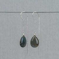 JEH JEWELS JEH JEWELS Oorbellen | Doortrek oorbel + Labradoriet drop