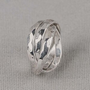 JEH JEWELS JEH JEWELS Ring | Ring 3 bandjes smal hamerslag