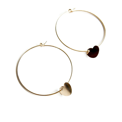 GNOES AMSTERDAM GNOES Oorbellen | Oorringen met hart bedel| Goldfilled | 2369