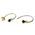 GNOES AMSTERDAM GNOES Oorbellen | Oorhangers met smaragdgroene steen | Goldfilled |1669