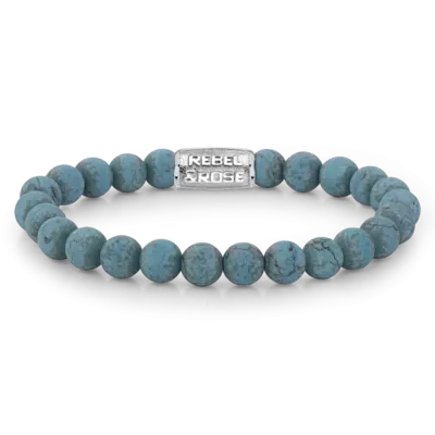 REBEL & ROSE REBEL & ROSE Armband | Matt Turquoise Delight | 8 mm