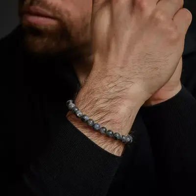REBEL & ROSE REBEL & ROSE Armband | Grey Seduction Vintage | 8 mm