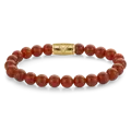 REBEL & ROSE REBEL & ROSE Armband | Red Agate Gold | 8 mm