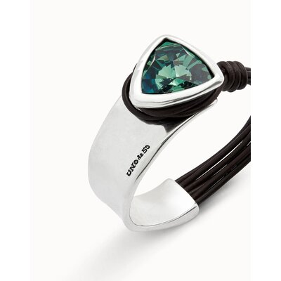 UNOde50 UNOde50 Armband | SER CAMALEONICA | LEER | GROEN KRISTAL | PUL2508VRDMTL