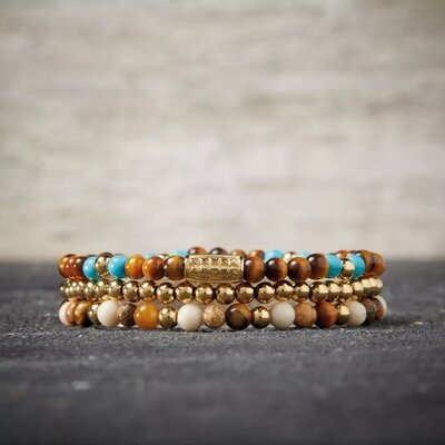 REBEL & ROSE REBEL & ROSE Armband | Autumn Love | Goudkleurig | 4 mm |  RR-40057-G