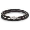 REBEL & ROSE REBEL & ROSE Armband | Full Metal Double Round Brown