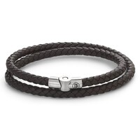 REBEL & ROSE REBEL & ROSE Armband | Full Metal Double Round Brown